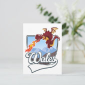 Wales Draak logo  Feestdagenkaart (Staand voorkant)