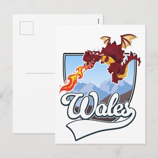 Wales Draak logo  Feestdagenkaart (Voorkant / Achterkant)