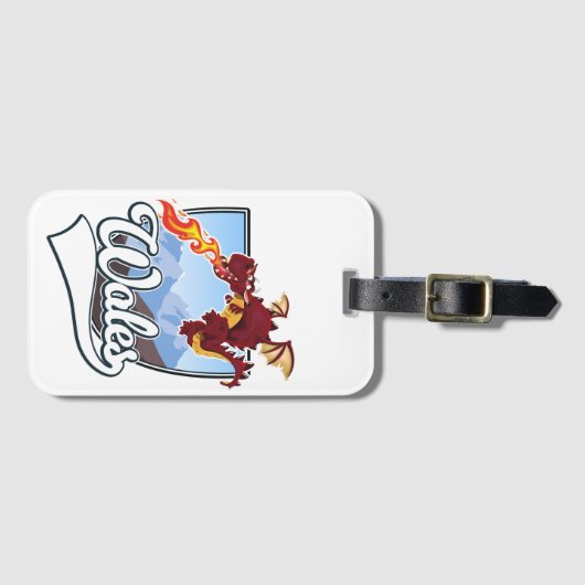 Wales Dragon logo Bagagelabel (Voorkant (horizontaal))