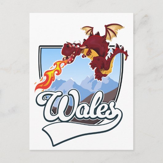 Wales Dragon logo Feestdagenkaart (Voorkant)