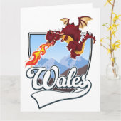 Wales Dragon logo Kaart (Gele Bloem)