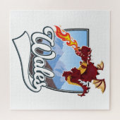 Wales Dragon logo Legpuzzel (Horizontaal)