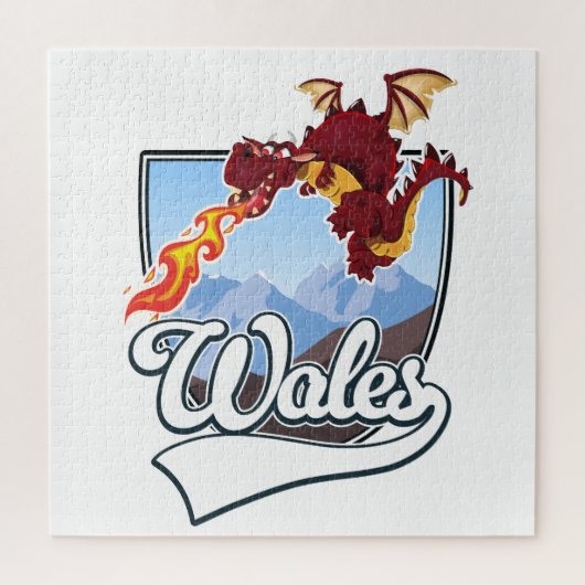 Wales Dragon logo Legpuzzel (Verticaal)