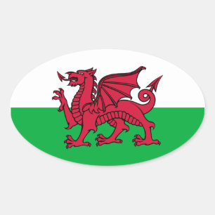 Wales Dragon Ovale Sticker