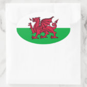 Wales Dragon Ovale Sticker (Tas)