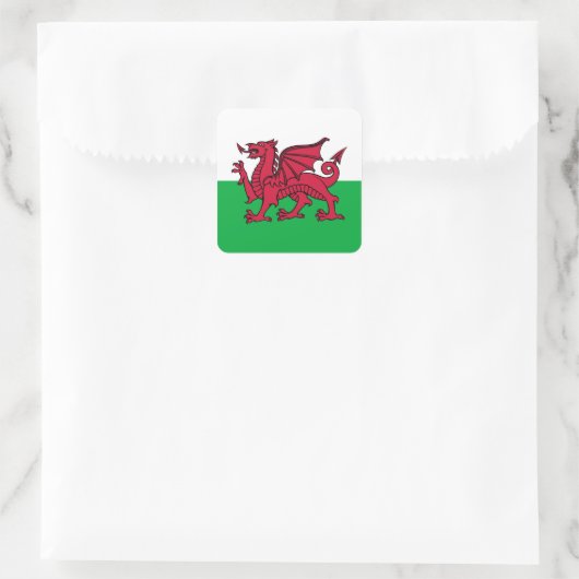 Wales Dragon Vierkante Sticker (Tas)