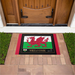 Wales Emblem, Welsh Flag mats Cymru/sport Welcome Deurmat