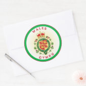 Wales Erfgoed Embleem Ronde Sticker (Envelop)