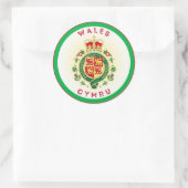 Wales Erfgoed Embleem Ronde Sticker (Tas)