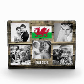 Wales family photo block,  Welsh flag,  Cymru wood Fotoblokken (Voorkant)
