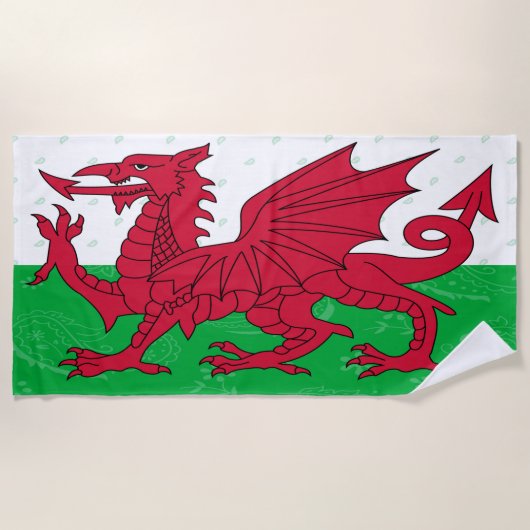 Wales Flag Beach Towel Strandlaken (Voorkant)