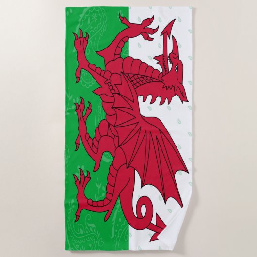 Wales Flag Beach Towel Strandlaken (Voorkant)