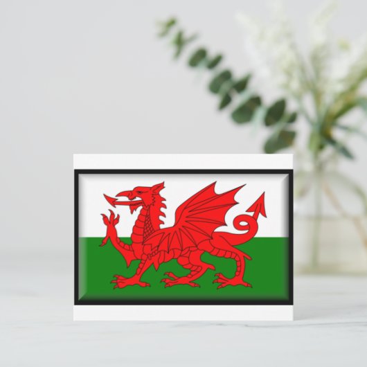 Wales Flag Briefkaart (Staand voorkant)