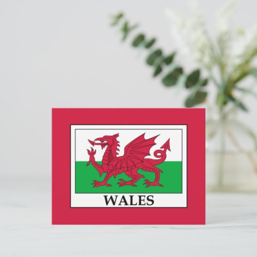 Wales Flag Briefkaart (Staand voorkant)