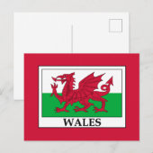 Wales Flag Briefkaart (Voorkant / Achterkant)