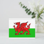 Wales Flag Briefkaart (Staand voorkant)