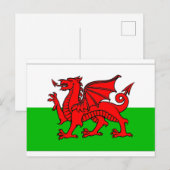 Wales Flag Briefkaart (Voorkant / Achterkant)