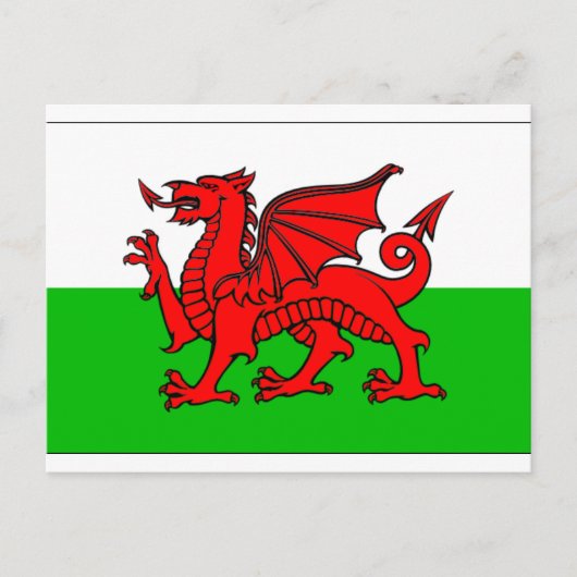 Wales Flag Briefkaart (Voorkant)