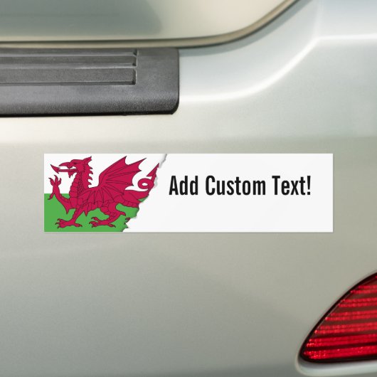 Wales Flag Bumpersticker (Op auto)