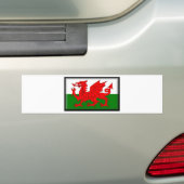 Wales Flag Bumpersticker (Op auto)