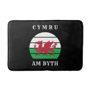 Wales Flag cymru am byth trots to be Welsh Badmat