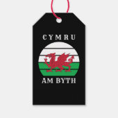 Wales Flag cymru am byth trots to be Welsh Cadeaulabel (Voorkant)