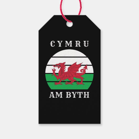 Wales Flag cymru am byth trots to be Welsh Cadeaulabel (Voorkant)