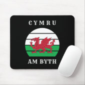 Wales Flag cymru am byth trots to be Welsh Muismat (Met muis)