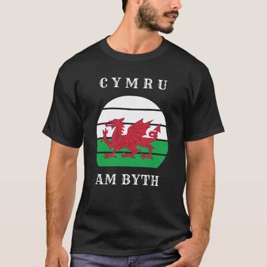 Wales Flag cymru am byth trots to be Welsh T-shirt (Voorkant)