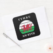 Wales Flag cymru am byth trots to be Welsh Vierkante Sticker (Envelop)