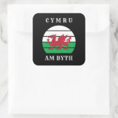 Wales Flag cymru am byth trots to be Welsh Vierkante Sticker (Tas)