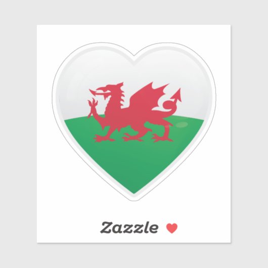 Wales Flag Love Icon Sticker (Vel)