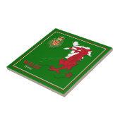 Wales Flag Map & Royal Badge Tegeltje (Zijkant)