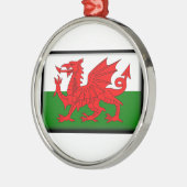 Wales Flag Metalen Ornament (Links)