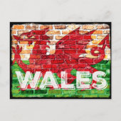 Wales Flag op Brick Briefkaart (Voorkant)