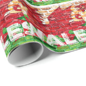 Wales Flag op Brick Cadeaupapier (Rol Hoek)