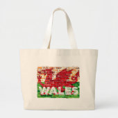 Wales Flag op Brick Grote Tote Bag (Voorkant)