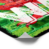 Wales Flag op Brick Poster (Hoek)