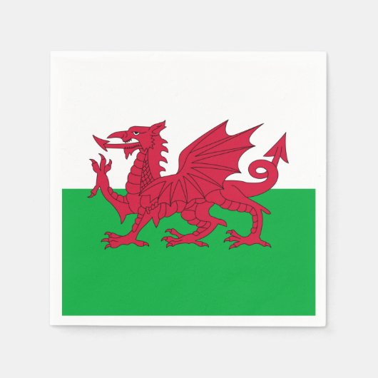 Wales flag Paper Napkin Servet (Voorkant)
