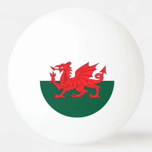 Wales Flag Pingpongbal (Voorkant)