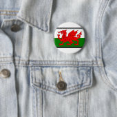 Wales Flag Ronde Button 5,7 Cm (In situ)