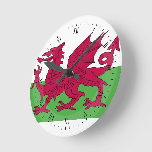 Wales Flag Ronde Klok (Hoek)