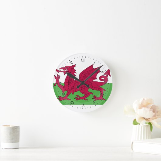 Wales Flag Ronde Klok (Huis)