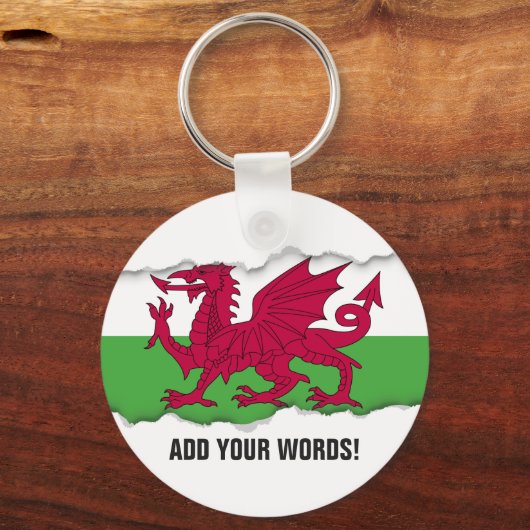 Wales Flag Sleutelhanger (Voorkant)