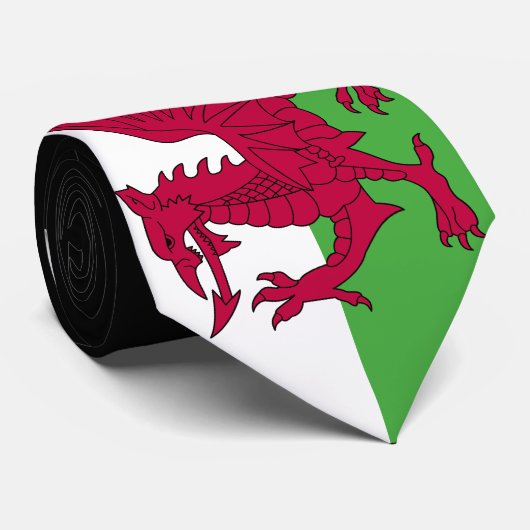 Wales Flag Stropdas (Opgerold)