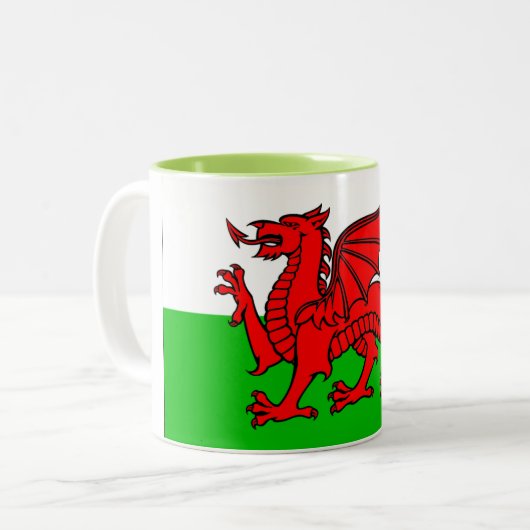Wales Flag Tweekleurige Koffiemok (Voorkant links)