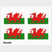 Wales Flag Verenigd Koninkrijk Groot-Brittannië St Rechthoekige Sticker (Vel)