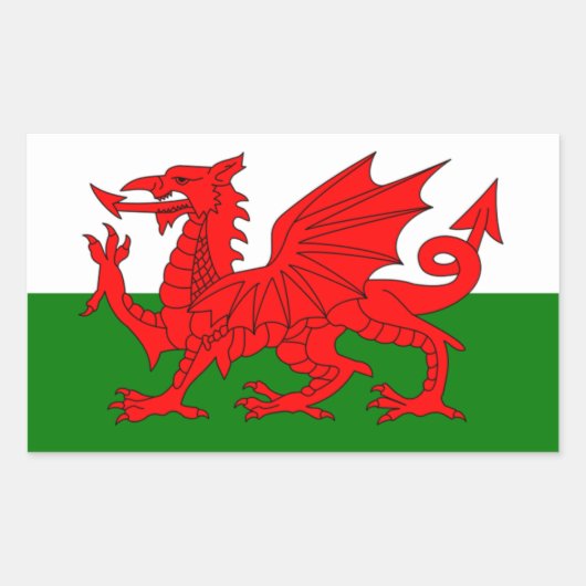 Wales Flag Verenigd Koninkrijk Groot-Brittannië St Rechthoekige Sticker (Voorkant)