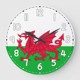 Wales Flag Wall Clock – Patriotic Welsh Home Decor Grote Klok