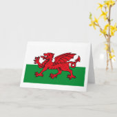 Wales Flag Wenskaart Kaart (Gele Bloem)